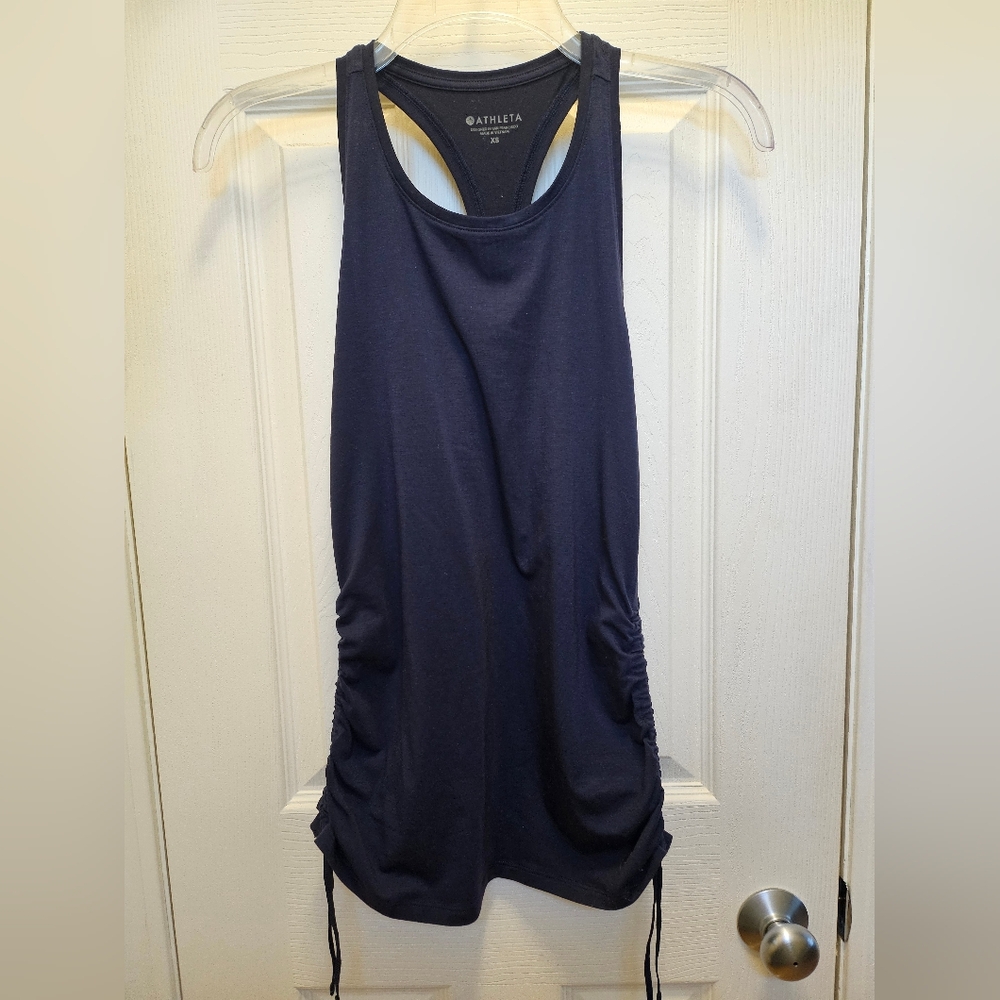 Athleta racer back tank top navy blue